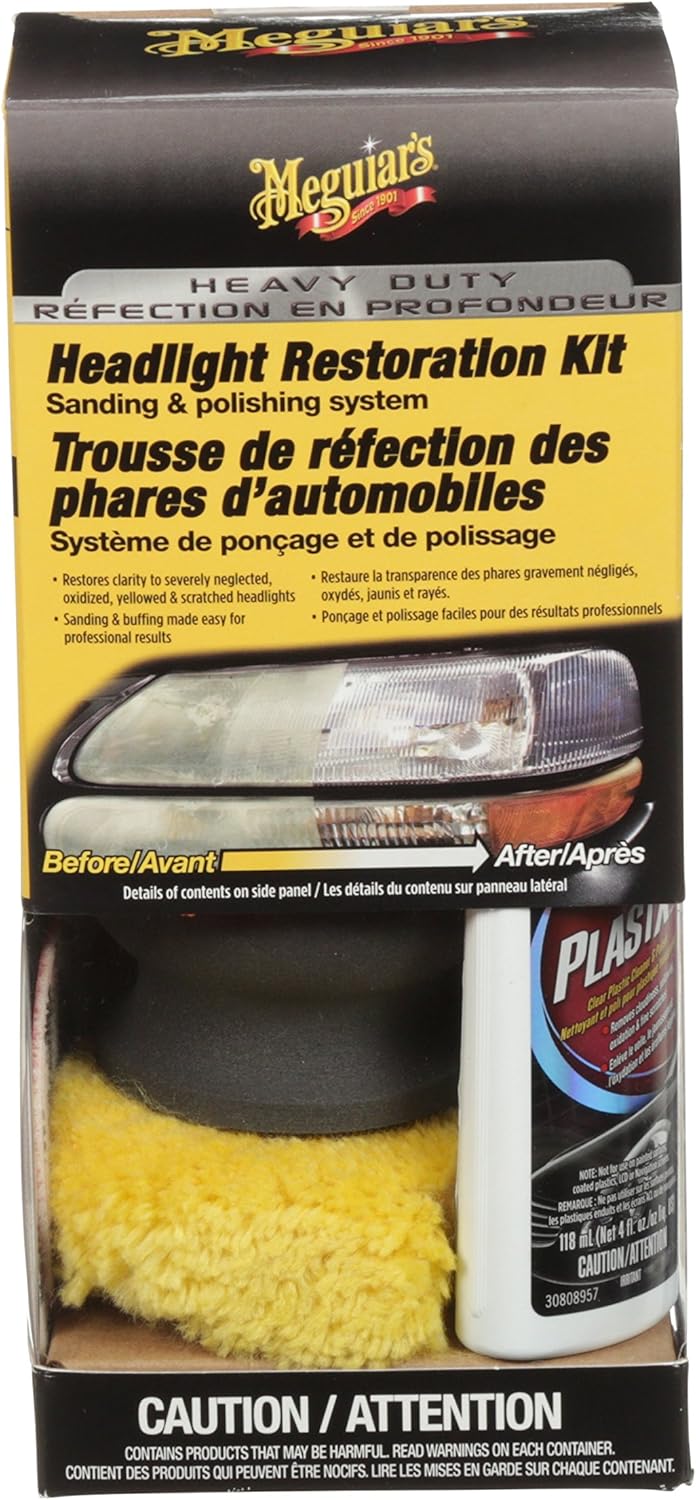 Meguiar's G3000C Heavy Duty Headlight Restoration Kit, Headlight Restoration Kits Amazon Canada