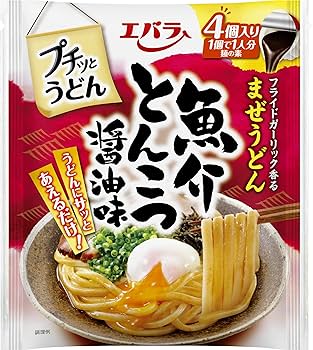 うどん Amazon.co.jp: エバラ プチっとうどん 魚介とんこつ醤油味 22g×4
