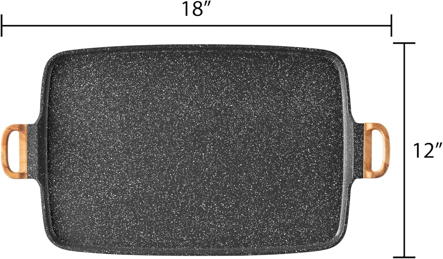 Baking pan, charcoal gray - 2-in-1 stovetop grill and skillet, lightweight and durable construction, non-stick coating, suitable for steak, pancakes, vegetables