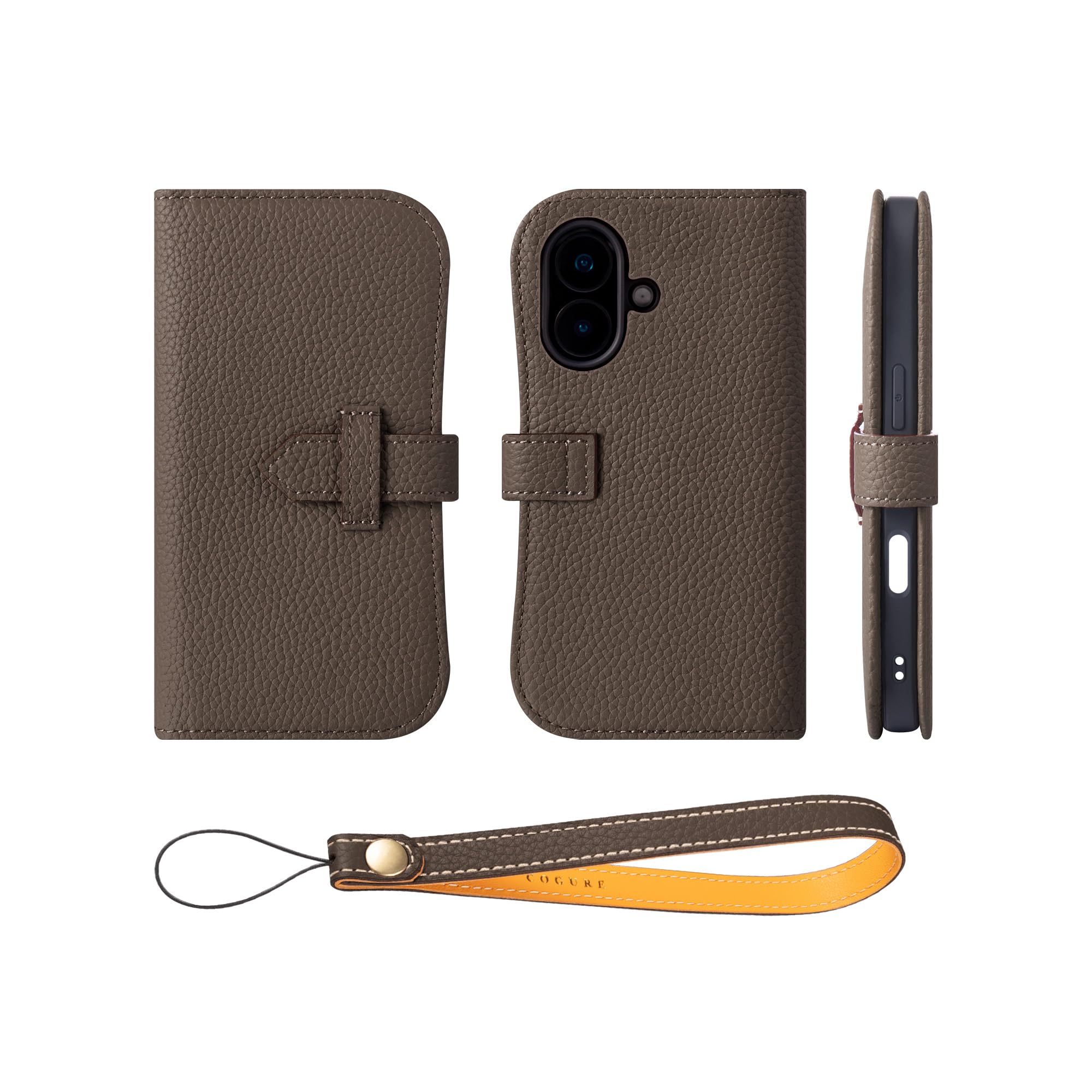 Amazon.co.jp: COGURE スマホケース iPhone16用 手帳型 ケース 本革