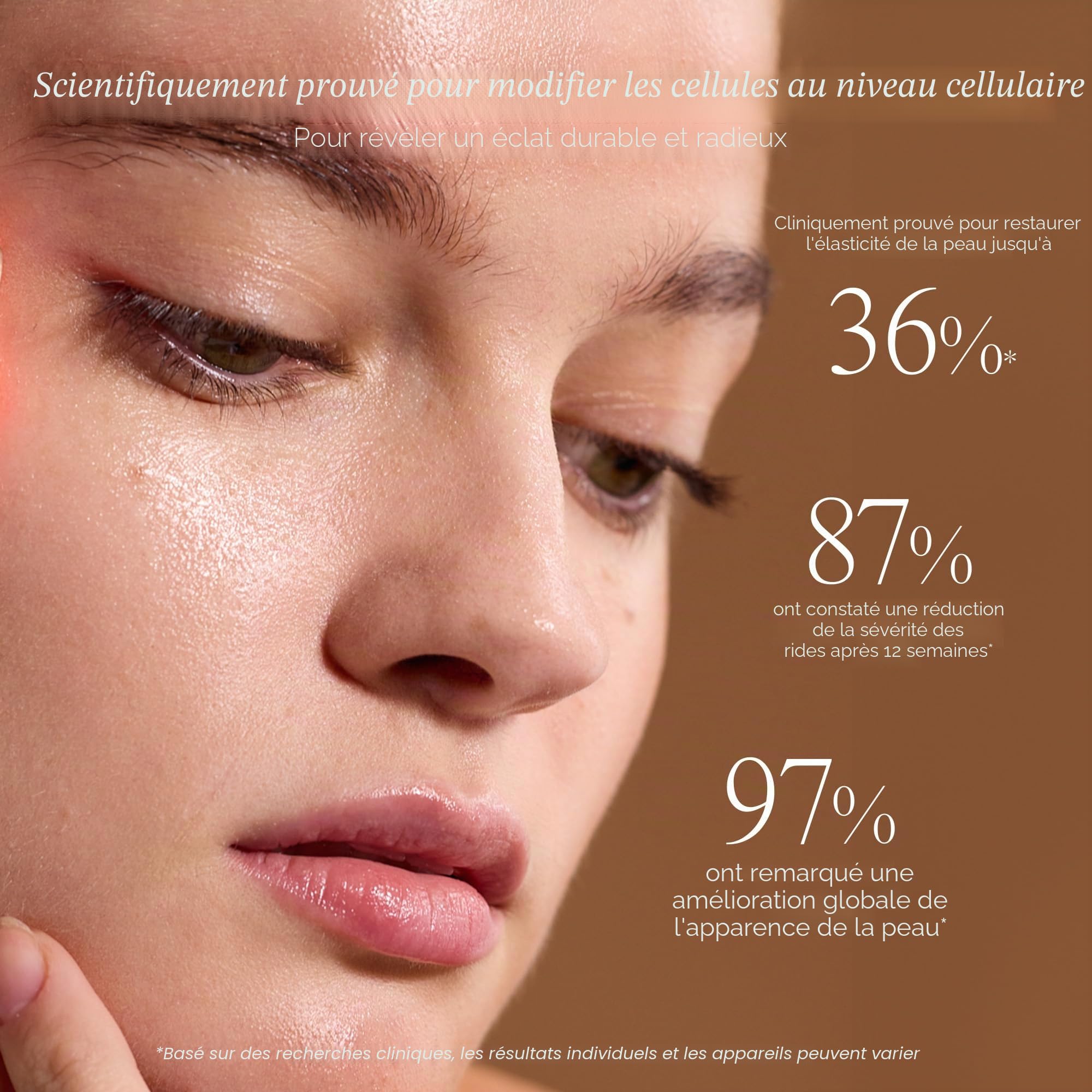 LumaGlow Red LED Light Therapy de Project E Beauty | Rajeunissement de la peau et anti-âge | Diminue les rides et ridules | Améliore l'élasticité de la peau | Appareil portable (lumière rouge)