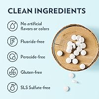 Vista 3 de Tabletas de pasta de dientes – Menta de vainilla Tabletas de pasta de dientes Nano hidroxiapatita masticables Sin flúor l 90 pestañas