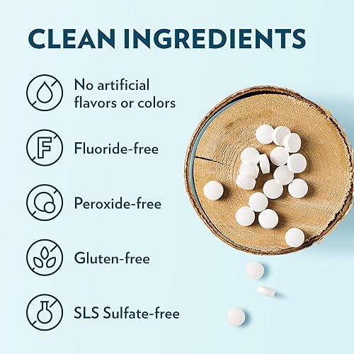 Miniatura 3 de Ecofam Chewable Xylitol Toothpaste Tablets - 90 Natural Whitening Paste tabs - Earth Friendly Glass Jar - Fluoride-Free - Remineralizing Nano