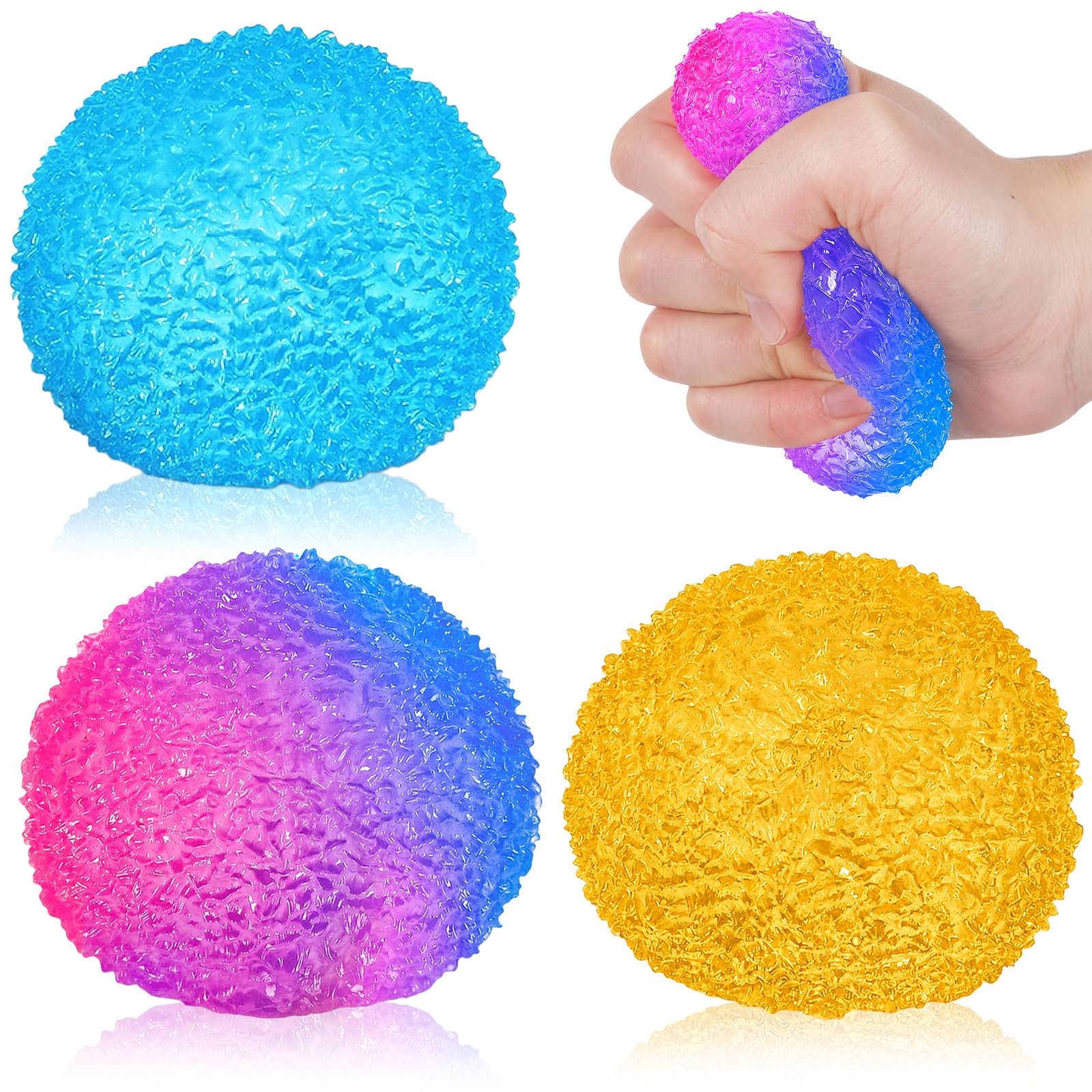 Squeeze Toys for Kids - Stress Relief Balls, Autism Stress Relief, Stress Balls for Adults and Children, Classroom Prizes, Safe & Durable Stress Relief Toys (3PCS-Coloured)