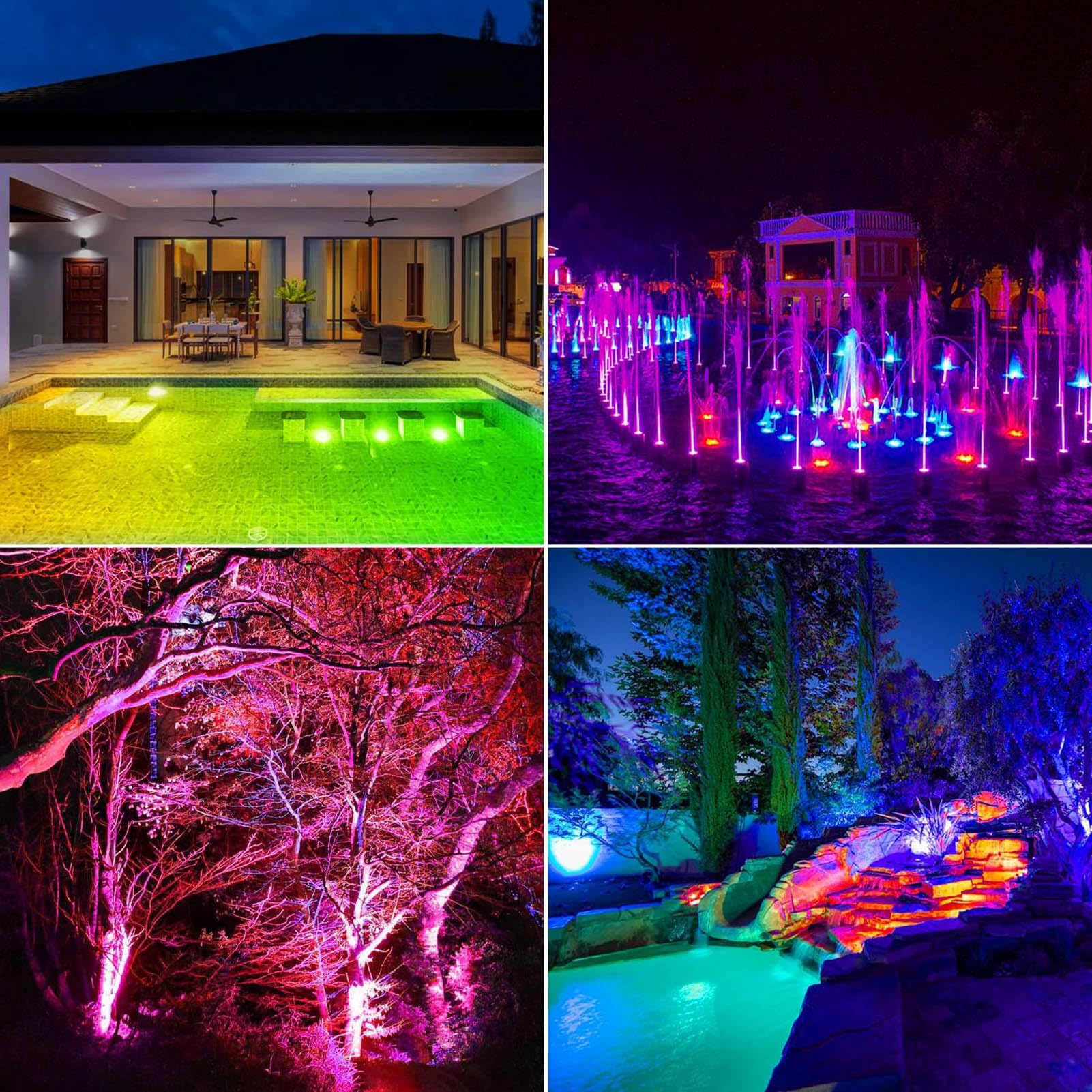 Luces RGB For Estanque Con Temporizador, Luces LED Subacuáticas Regulables For Fuente, IP68 A Prueba De Agua For Exteriores, Paisajes, Peceras, Estanques, Fuentes, Cascadas, Jardines Y Césped, 5 Luces