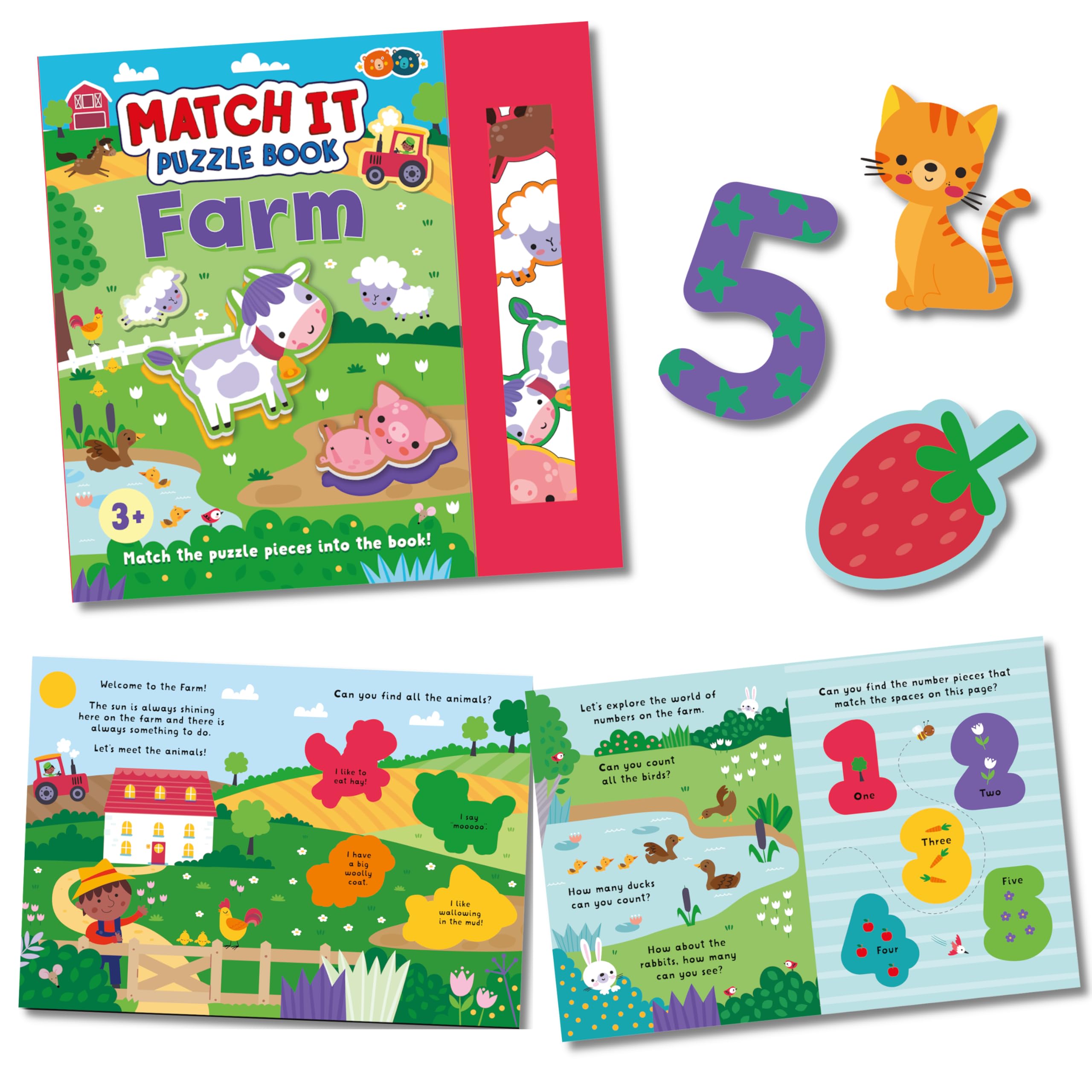 Buddy & Barney Match It Puzzle Book - Farm | Activity Set for Children, farm puzzle, early education activity, toddler activity book, unisex, storytime activity, farm animals, unisex toddler activity