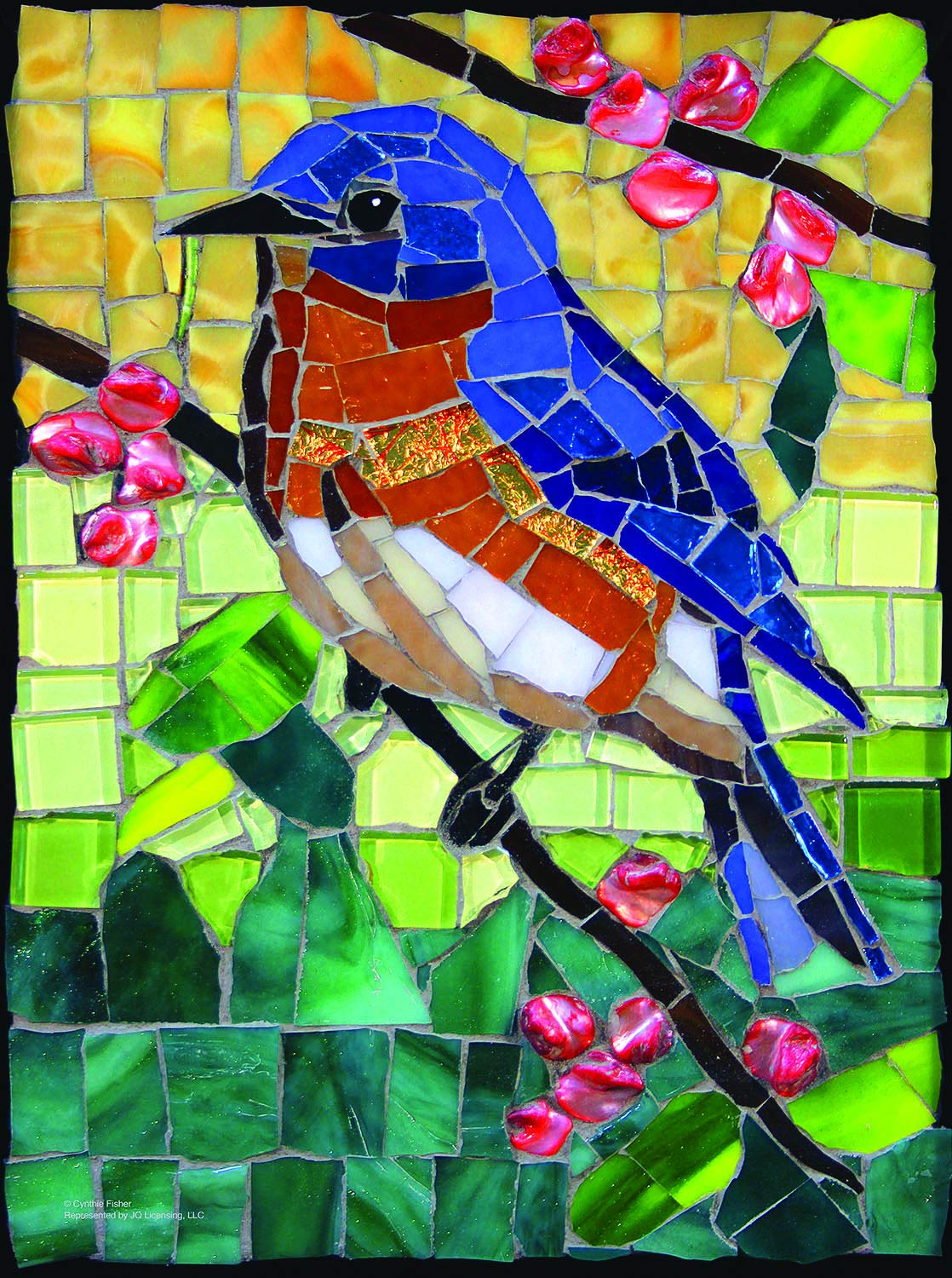 SunsOutStained Glass Bluebird 1000 pc Jigsaw Puzzle INC