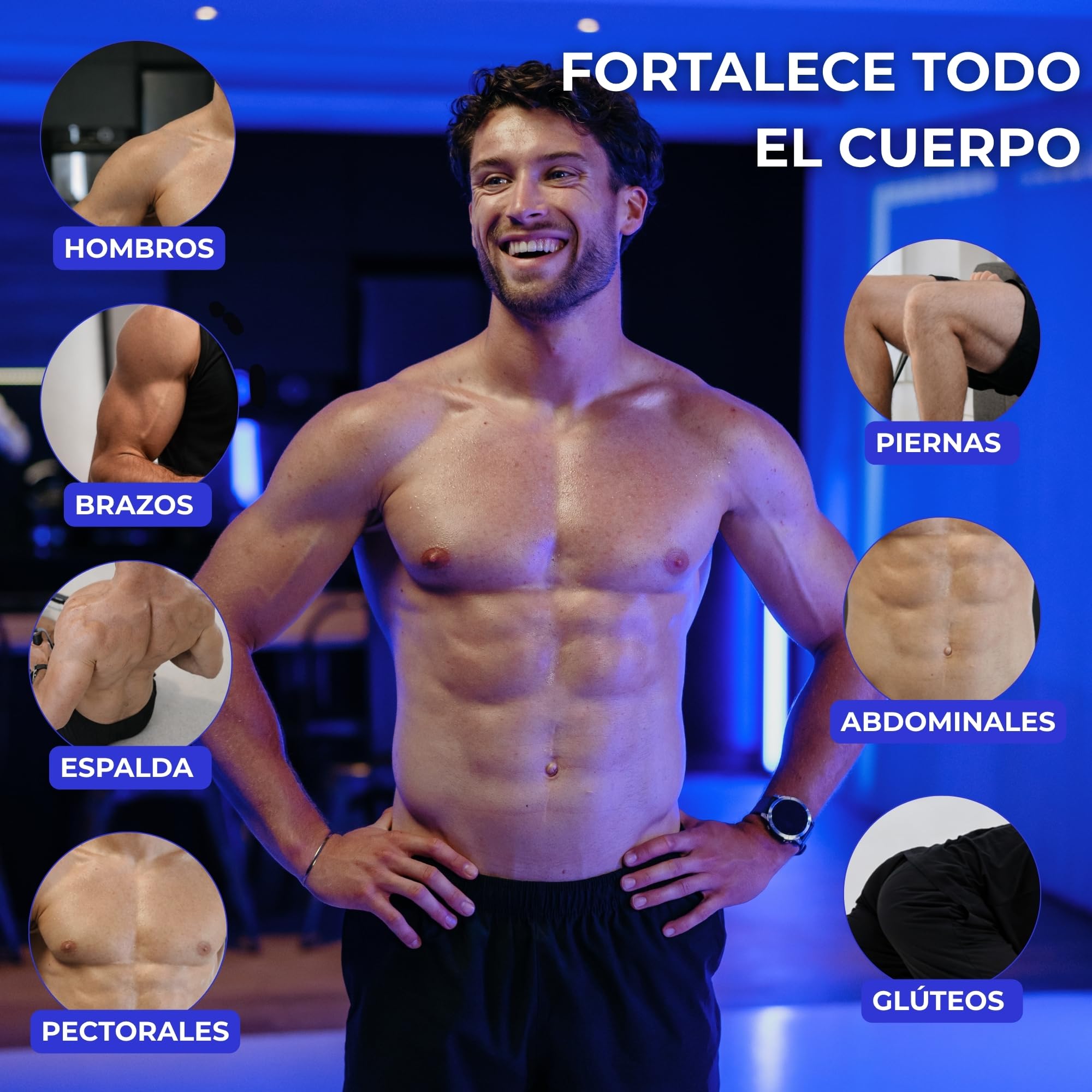 SMARTWORKOUT Pro - Kit de Bandas de Resistencia para Musculación (120 kg) - 7 Gomas de Látex, Accesorios y App de Entrenamiento - Opción con o sin Barra