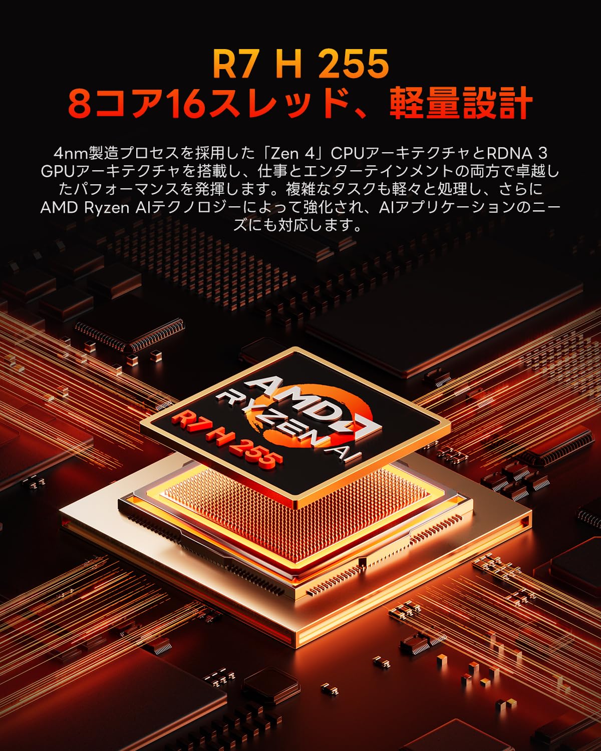 AOOSTAR G FLIP Mini PC Ryzen 7 H255 24GB DDR5 1TB SSD 780M OCuLink 