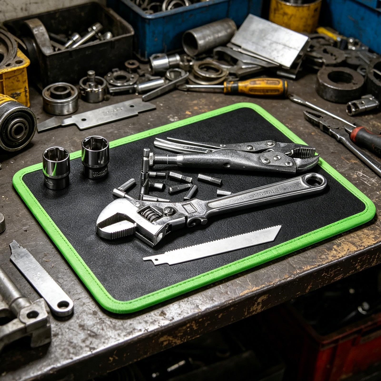 Magnetische Werkzeugmatte 32,3 x 24,8 x 0,7 cm Rutschfeste Halterung | Magnetmatte für Werkzeuge für Garage Werkstatt Auto Reparatur Auto Bau Projekt Schreibtisch und Arbeitstisch