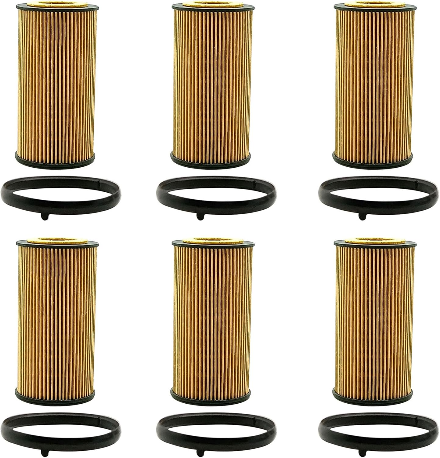 6 Pieces Oil Filter 57187 for Seat Altea 2005-2006 Altea Xl 2008-2009 Exeo 2011 Leon 2006-2015 Toledo 2006 for Volkswagen Beetle 2006-2018 Beetle Cabrio 2010-2011 Bora 2005-2010 0FE00398 06D115466