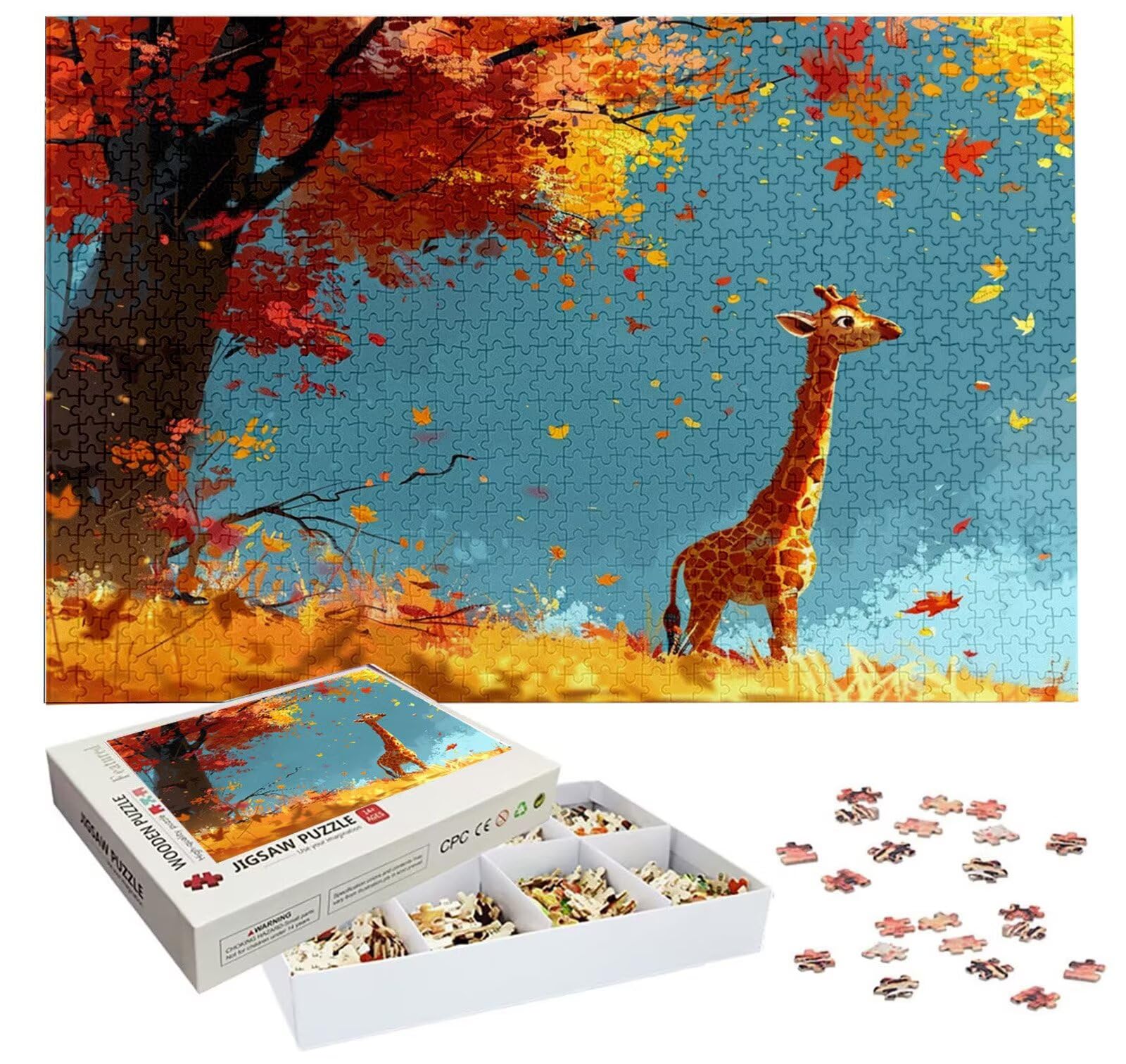 Puzzle 1500 Pièces Cerf, Puzzle 1500 Pièces Adultes et Enfants, Puzzles Bois avec Une Boîte d'emballage Exquise, Jeu Éducatif Puzzles Animal, Noël Decoration Maison, Cadeau Femme, Cadeau Homme H-1099