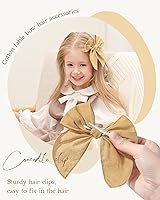 Vista 25 de doboi 20 PCS Lazos Fable de 4.5 Pulgadas Pinzas para el Cabello para Bebés y Niñas Lazos de Algodón y Lino para Niñas Accesorios para el Cabello