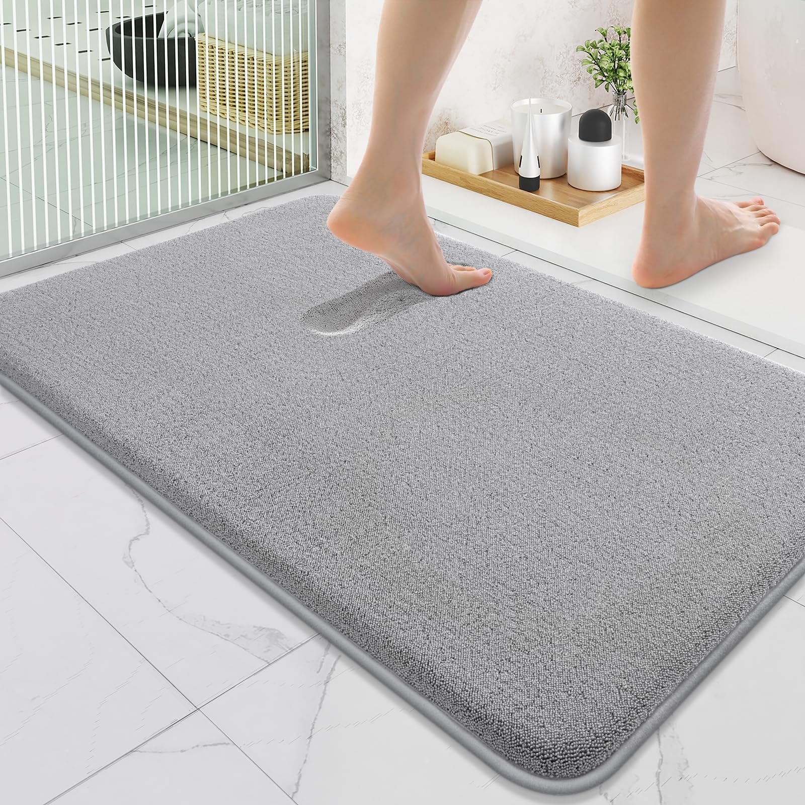 Smiry Smiry Memory Foam Bath Mat 36x24, Extra Soft Absorbent Bathroom Rugs