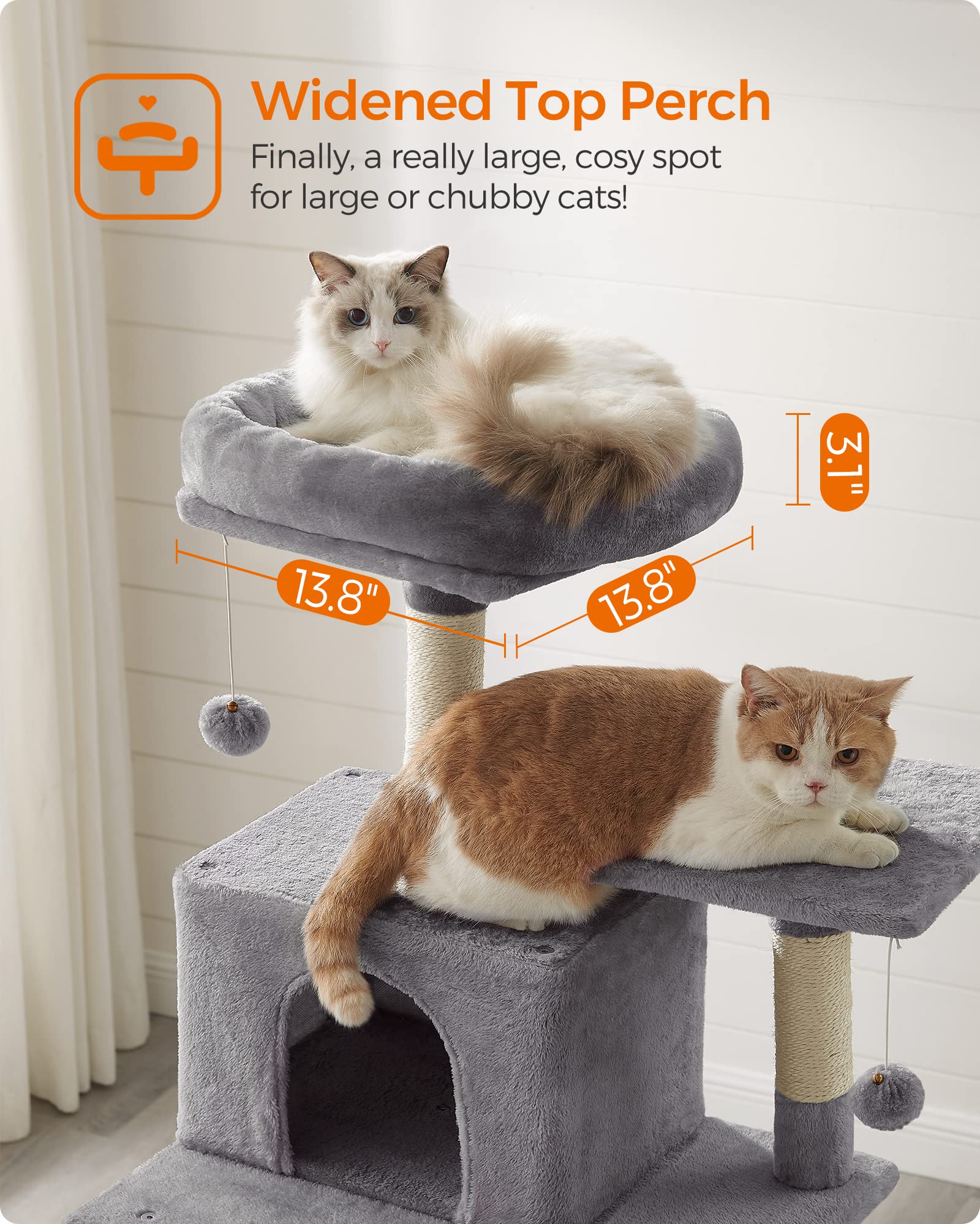 ◆Cat◆ Feandrea Cat Tree, 75.2-Inch Cat Tower for Indoor Cats