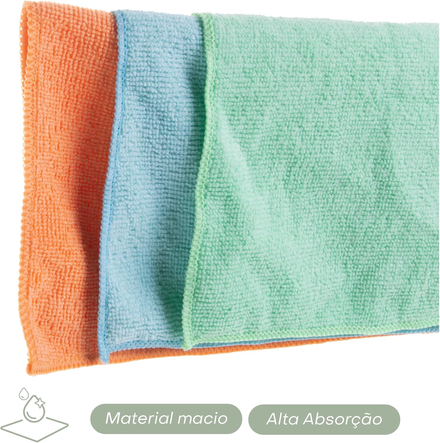 Conjunto 3 Panos para Limpeza de Microfibra 30cm - Lyor