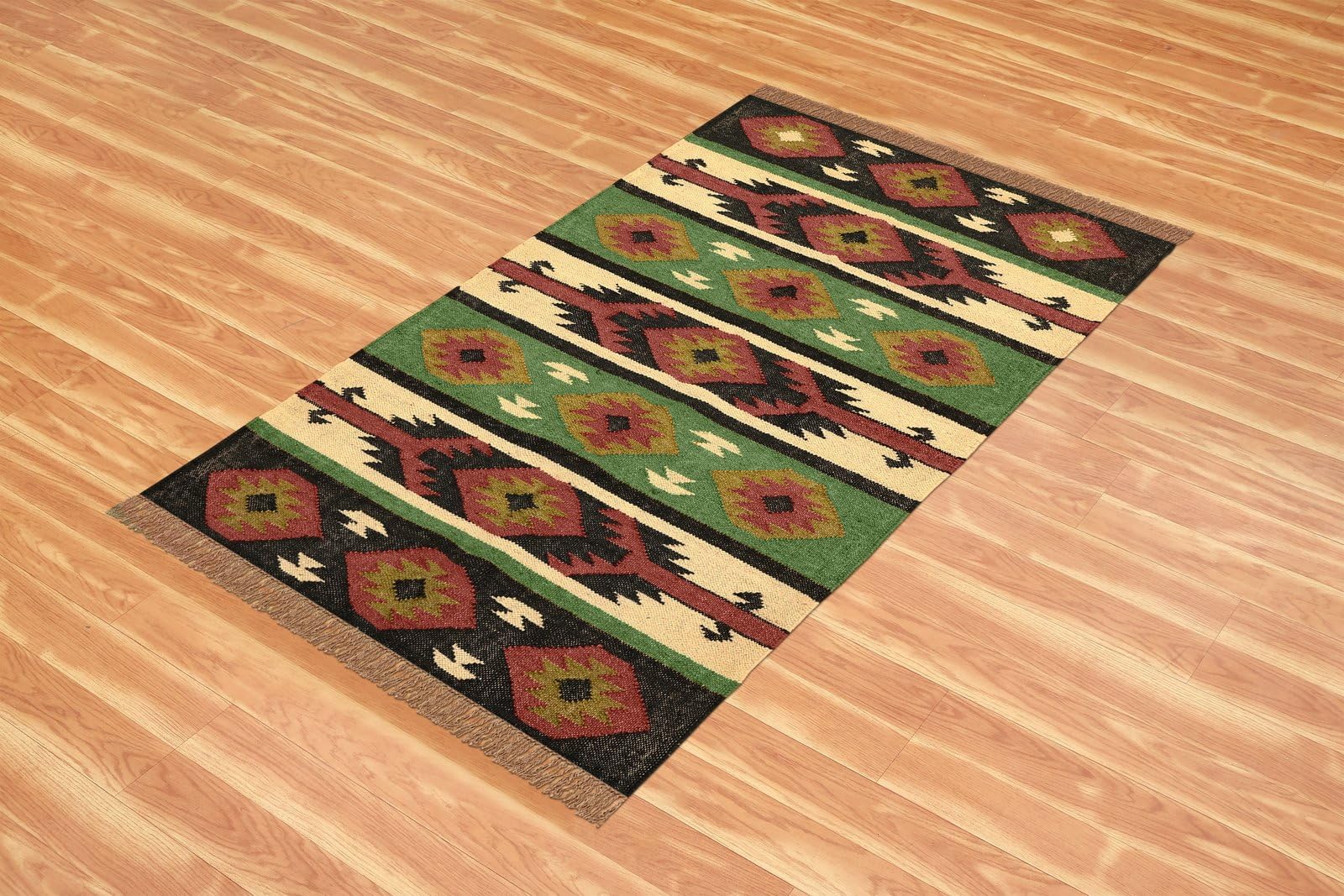 Wytrzymały kwadratowy dywanik 20 x 20 cm - ręcznie tkany zielony i wielorazowy płaski wełniany dywan jutowy do wewnątrz/na zewnątrz obszar o dużym natężeniu ruchu sypialnia kuchnia jadalnia