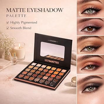 Eyeshadow Palette 35 Colors | Neutral Smokey Makeup Kit with Matte, Shimmer & Metallic Shades | Highly Pigmented, Blendable Powder, Long Lasting Waterproof Eye Makeup