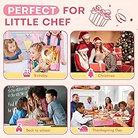 Vista 7 de Juego de cocina para niña pequeña con caja de almacenamiento - Juego de cocina rosa para niñas, material PP seguro, herramientas de cocina