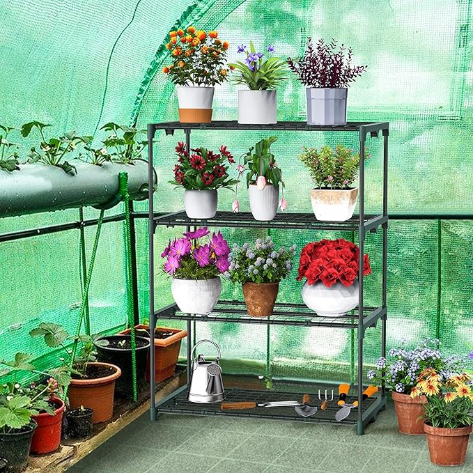 These portable shelves are easy to assemble and move around your outdoor space as needed. They are a great addition to any garden, patio, or balcony, helping you maximize your planting space and keep your plants organized. The Ohuhu Plant Greenhouse Shelves 4 Tier 2 Pack is a practical and versatile solution for all your greenhouse and gardening needs. Description by ChatGPT.