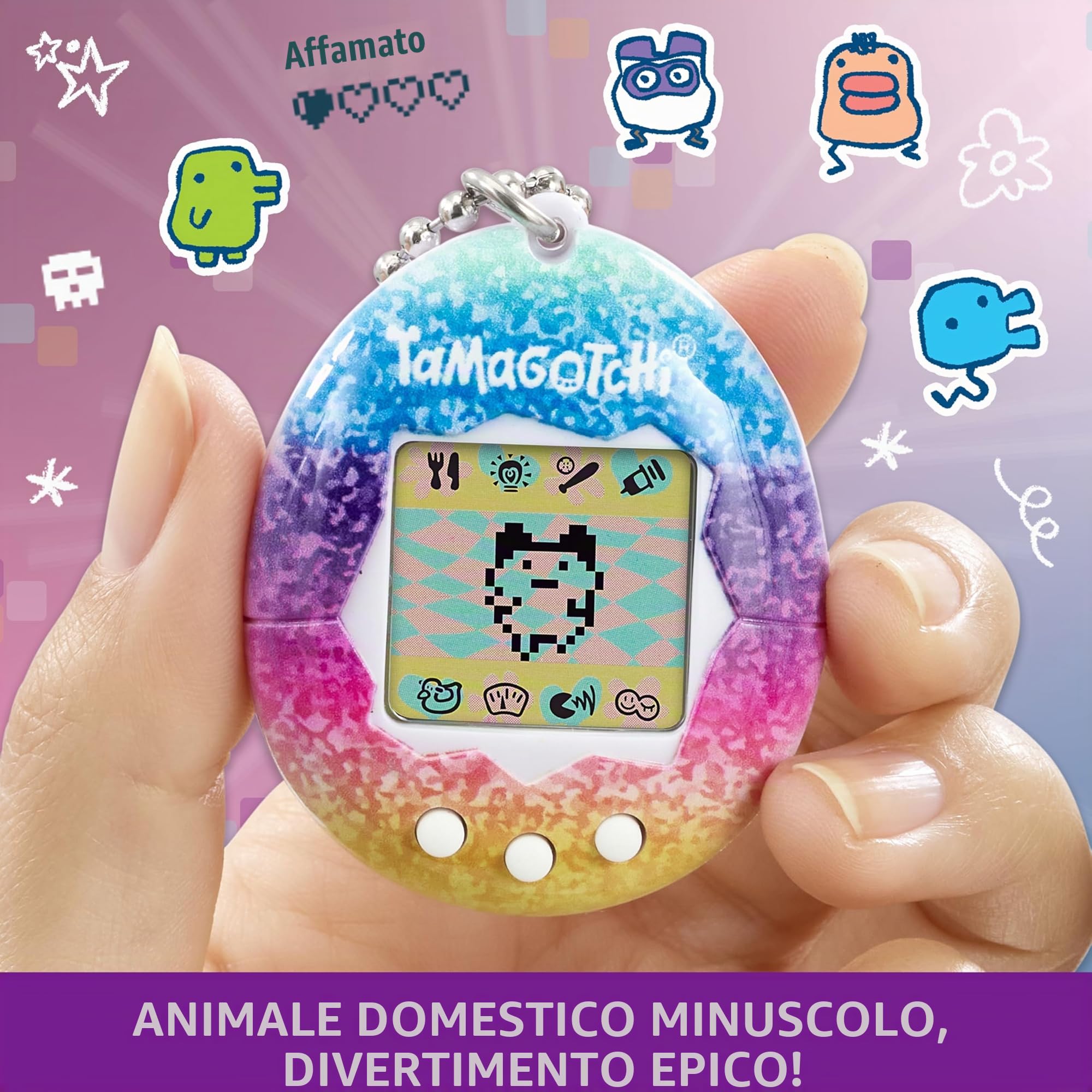 BANDAI Tamagotchi, Unicorn, Animale Elettronico Virtuale Con Schermo, 3 Pulsanti E Giochi, 42927