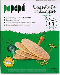 Papapá, Biscoitinho para Fase de Dentição, Sabor Vegetais, 36g, Sem Corantes, Sem Conservantes Artificiais