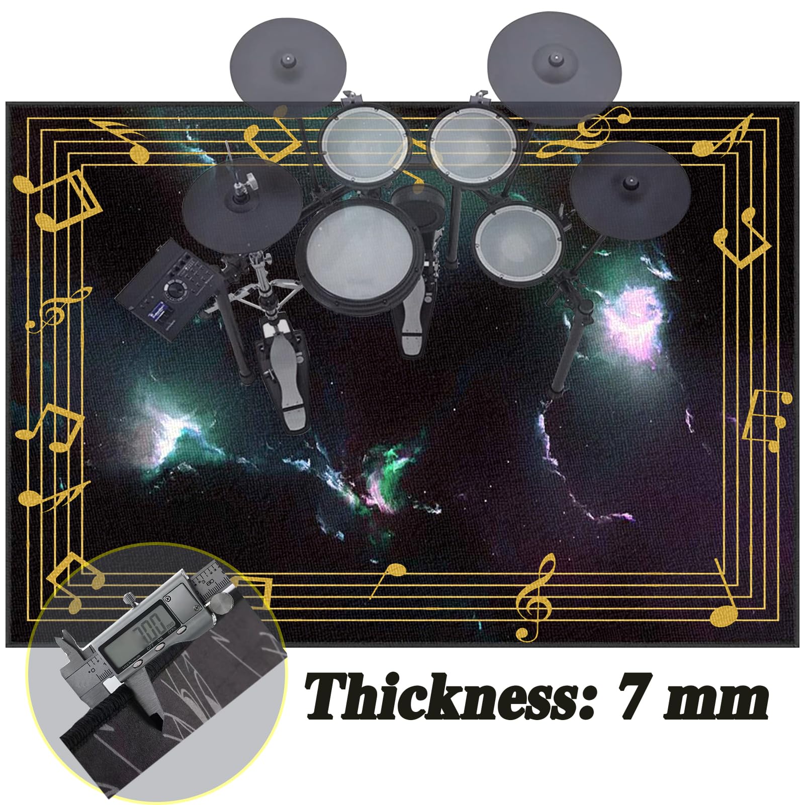 Bęben Dywan Dźwiękoszczelna Mata do baterii Elektroniczna Bateria Bateria Dywaniki Dywaniki Pump Box Antypoślizgowe Maty Bębnowe Maty Wodne 140 x 100 cm