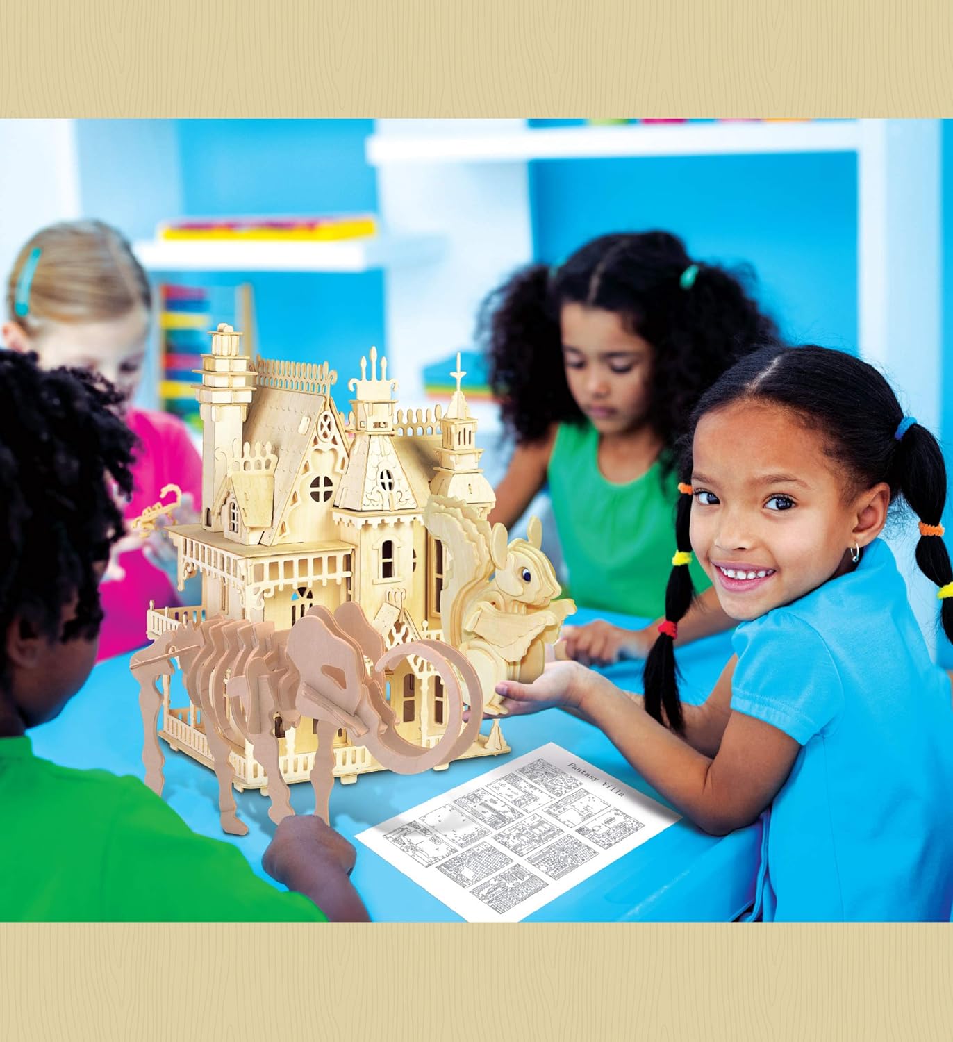 Puzzled 3D Puzzle Woolly Mammoth Wood Craft Construction Model Kit, Fun Unique & Educational DIY Wooden Toy Assemble Model Unfinished Crafting Hobby Puzzle to Build & Paint for Decoration 19pc Pack