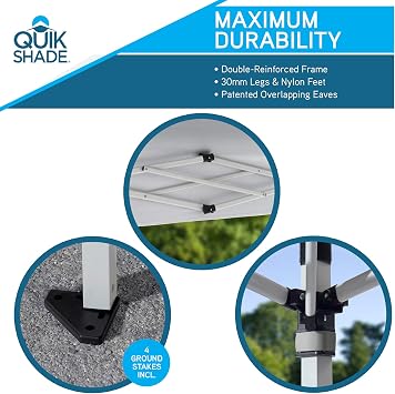 Quik Shade Commercial 10 x 10 ft. Straight Leg Canopy, White