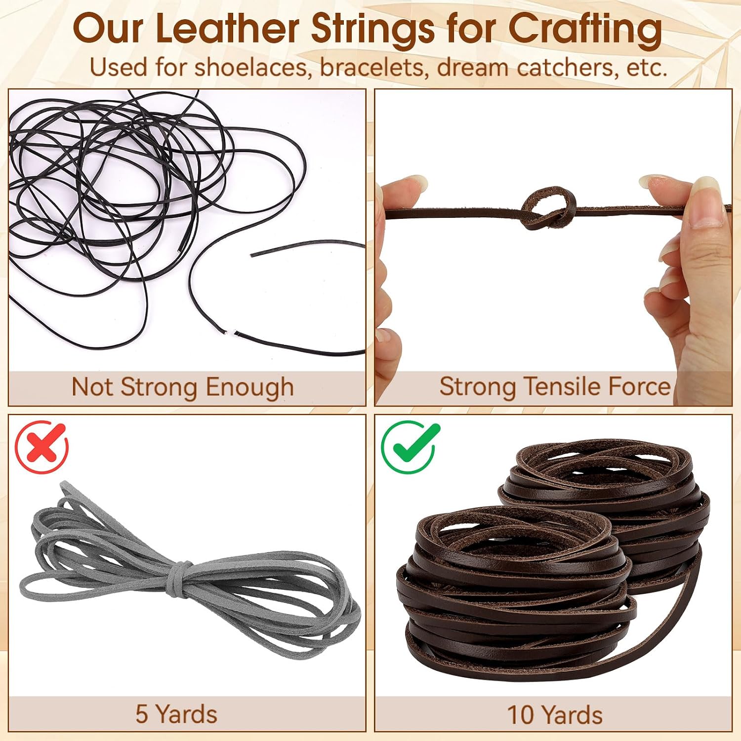 10 Yards Flat Genuine Leather Cord, 3/4/5 mm Available, Real Leather Strips, Natural Leather String, Braided Braiding String for Jewelry Making (Dark Brown, 3 mm)