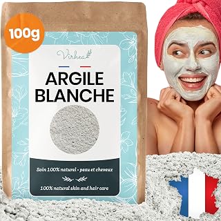 White Clay Powder 100g - Acne Face Mask - Natural Face Care for Sensitive Skin - Fine Kaolin Clay - Cleansing Face Mask for Men and Women