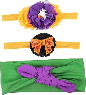 NOLITOY 3Pcs Faixa De Cabelo De Halloween Acessórios De Cabelo De Bebê Hijab Acessórios De Cabelo De Bebê Faixa De Cabelo De Abóbora Recém-Nascido Arco De Cabelo Fantasma Recém-Nascido
