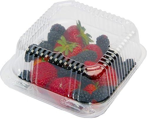 EHOMEA2Z Clamshell - Recipientes de alimentos herméticos de doble cierre de plástico, duraderos y de fácil agarre, recipientes para postres,