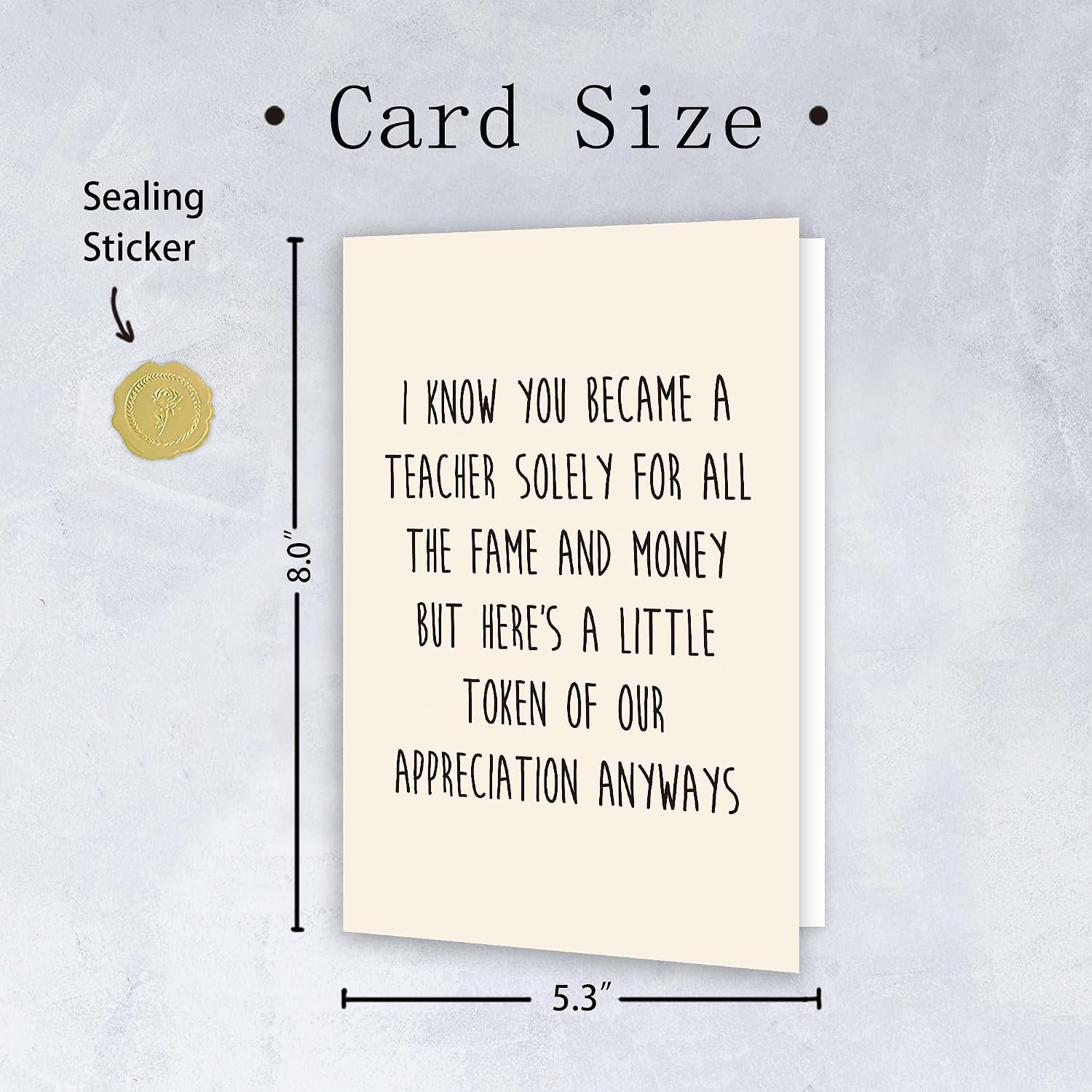 Funny Thank You Card to Teacher, Appreciation Thank You Gifts for Mentor, Educator, Friends, Great Thank You Gift Ideas for Women Men image 2