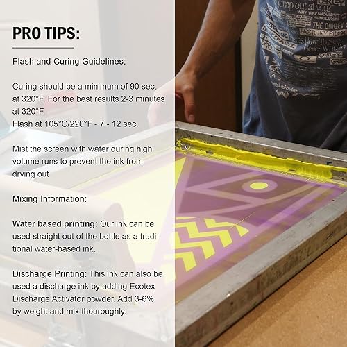 Miniatura 1 de Ecotex Tinta de serigrafía a base de agua verde nuclear (pinta, 16 onzas), tinta de tela, tinta de pantalla de seda, tinta de tela suave o tinta de