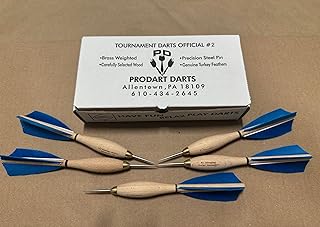 Teal Turkey Feather Wood Darts #2-Official Tournament Dartball