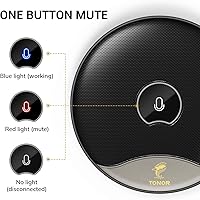 Vista 6 de TONOR Micrófono de conferencia USB, micrófono de condensador de computadora omnidireccional de 360° con botón de silencio para reuniones