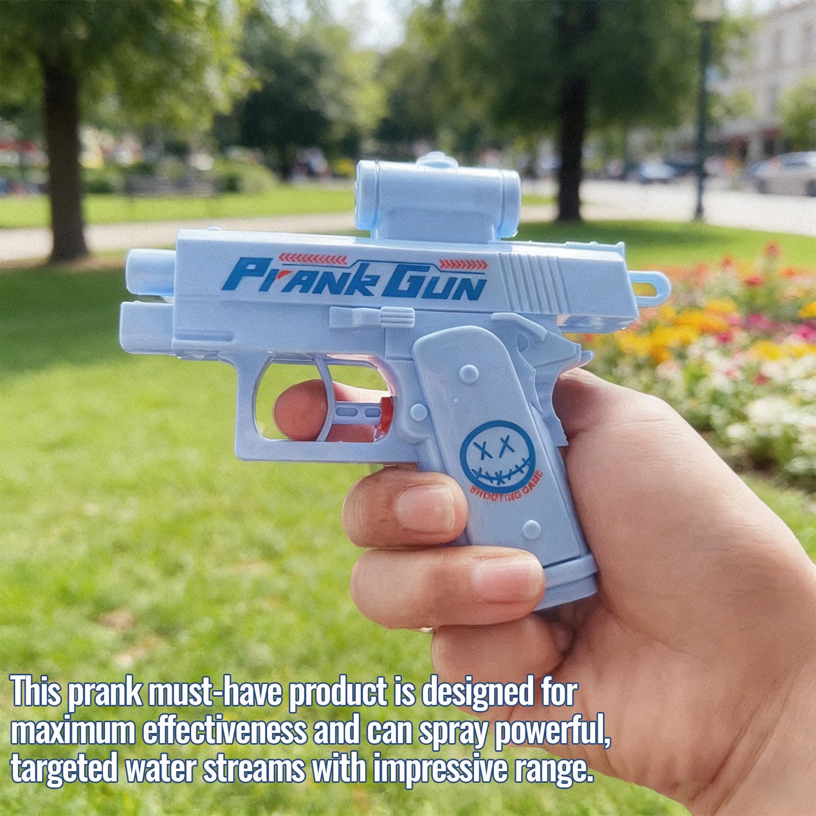 Prank Water Gun, Reverse Water Gun, Funny Two-Way Squirt Gun, Prank Trick Game Summer Toy Hilarious Gift for Parties Friend Summer Fun (Blue) — view 5