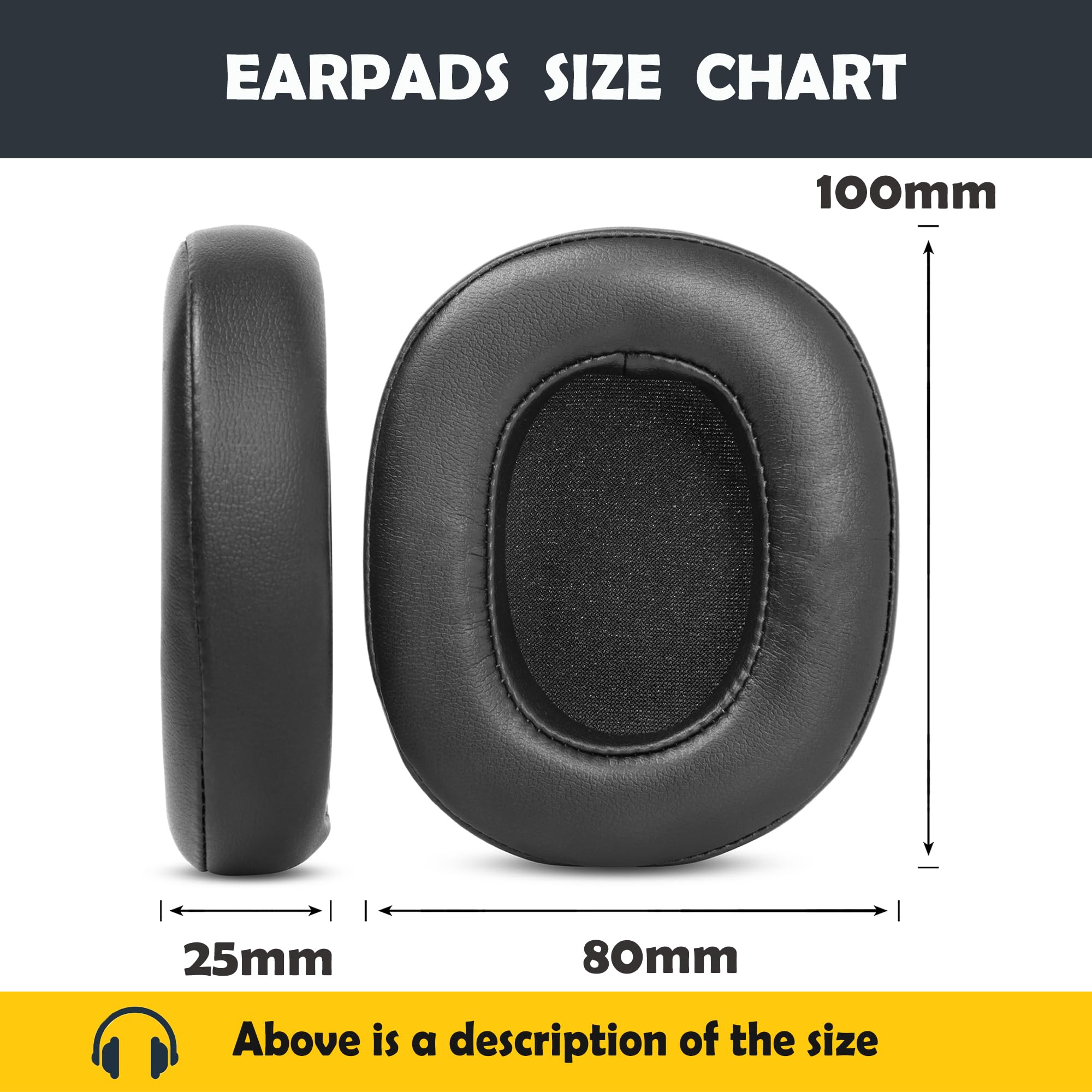 Crusher ANC Earpads and Headband Replacement for Skullcandy Crusher Wireless Crusher ANC/Crusher Evo/Crusher 360/Hesh 3 Headphones Ear Pads with Protein Leather 4