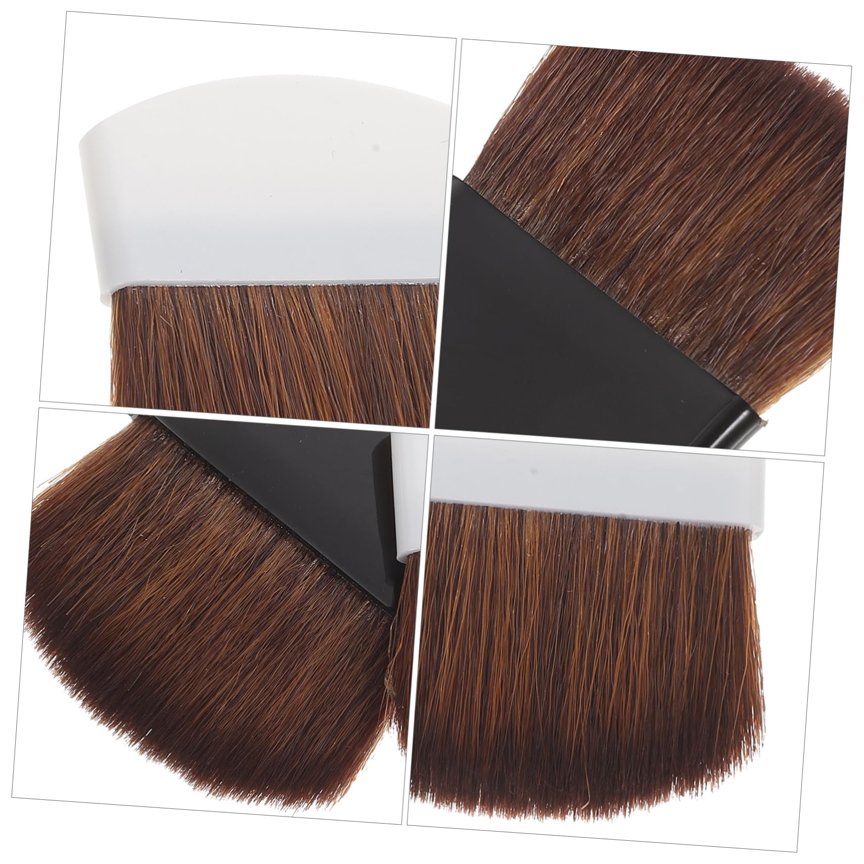 Gatuida Pinceau à Blush Professionnel, 2 Pièces, Poils Doux en Crin de Cheval, Manche en Plastique, Blanc et Noir, pour Maquillage Visage