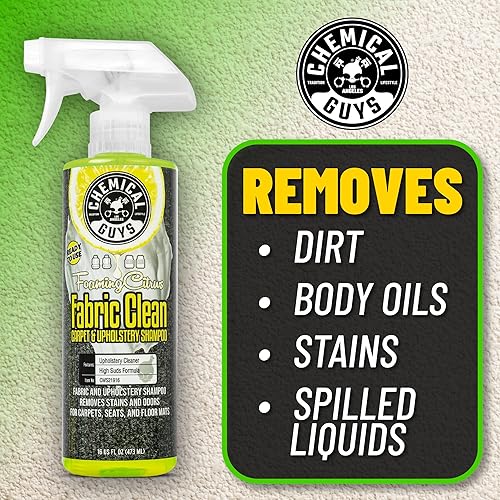 Miniatura 5 de Chemical Guys CWS21916 Fabric Clean - Limpiador de espuma cítrica en aerosol para alfombra y tapicería (autos, asientos y tapetes), seguro para