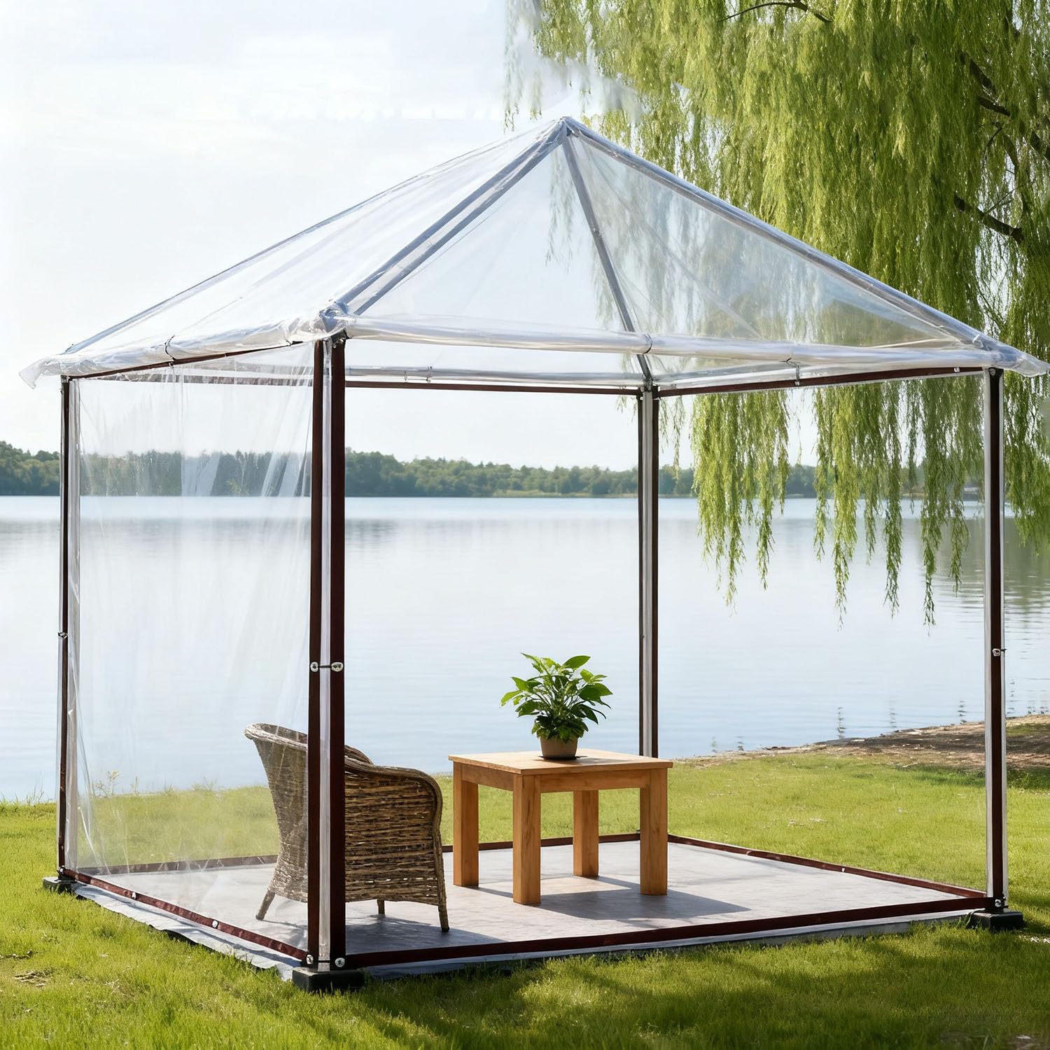 Lona transparente para gallinero y huerto que frena el viento manteniendo la luz solar
