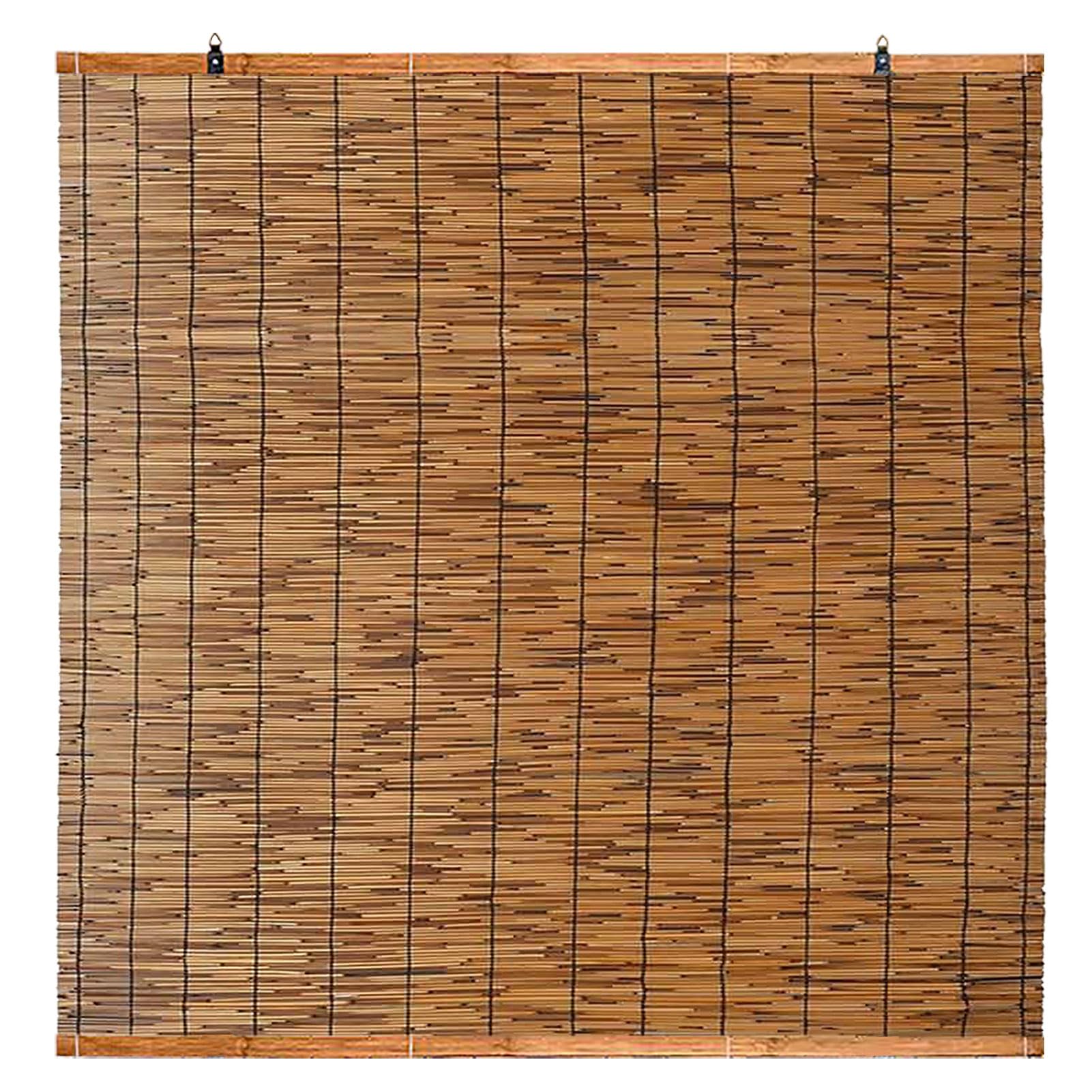 ZAJENKUB Outdoor Blackout Shade Bamboo Blinds for Kitchen Windows/Door/Pergol 40 60 80 90 100 120 150 160 180 cm Natural Reed Curtains Roman Made To Measure Blind Bamboo For Patio Roll Up Balcony