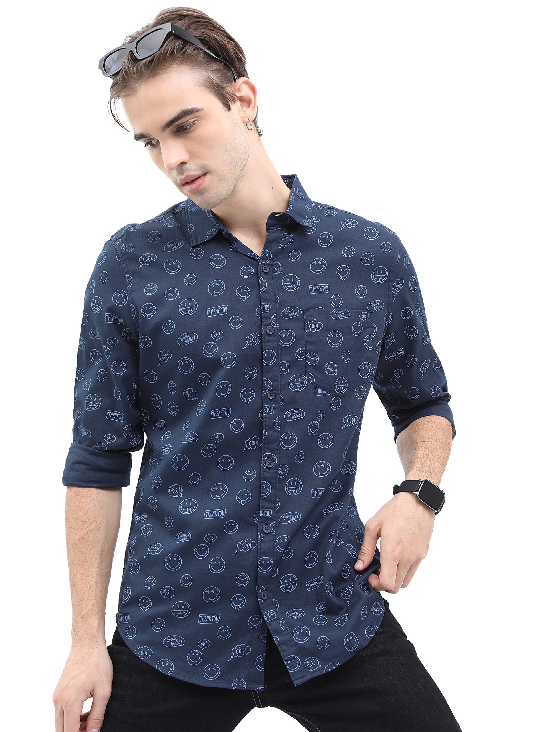 Ketch Men Slim Fit Printed Full Sleeve Shirt in multi