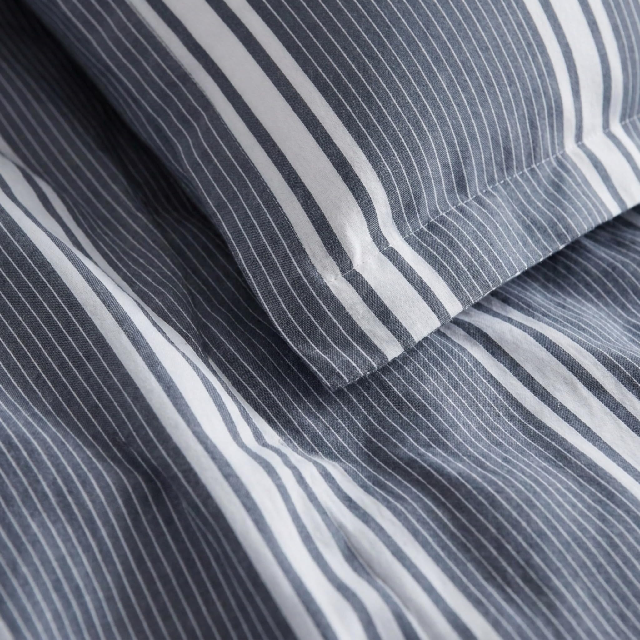 Nautica | 100% cotone accogliente e morbido, durevole e traspirante a righe e federe coordinate, grigio, Twin XL