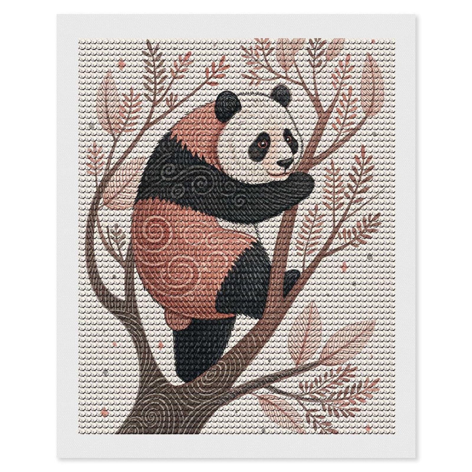 Junmoney Panda in A Tree Crystal Diamond Art Kit 16"x20", Modern Decor, Boho Decor, Wall Art Gift, Decorative Artwork, Creative Hobby