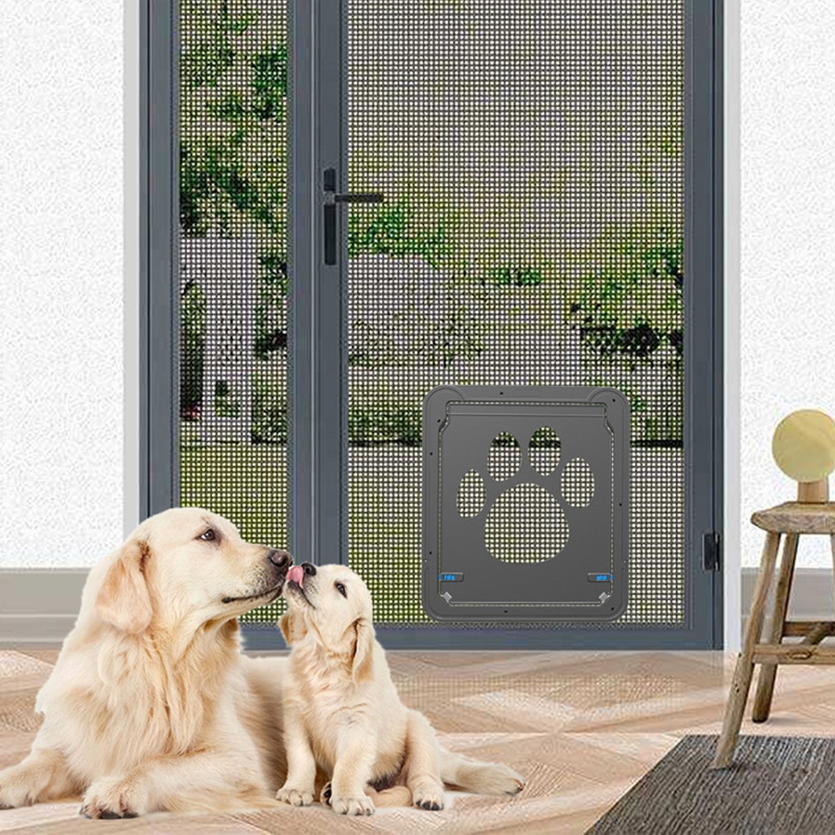 PETCUTE katzenklappe für fliegengittertür hundeklappe katzentüre Hundetür für Katze und Kleinen Hund
