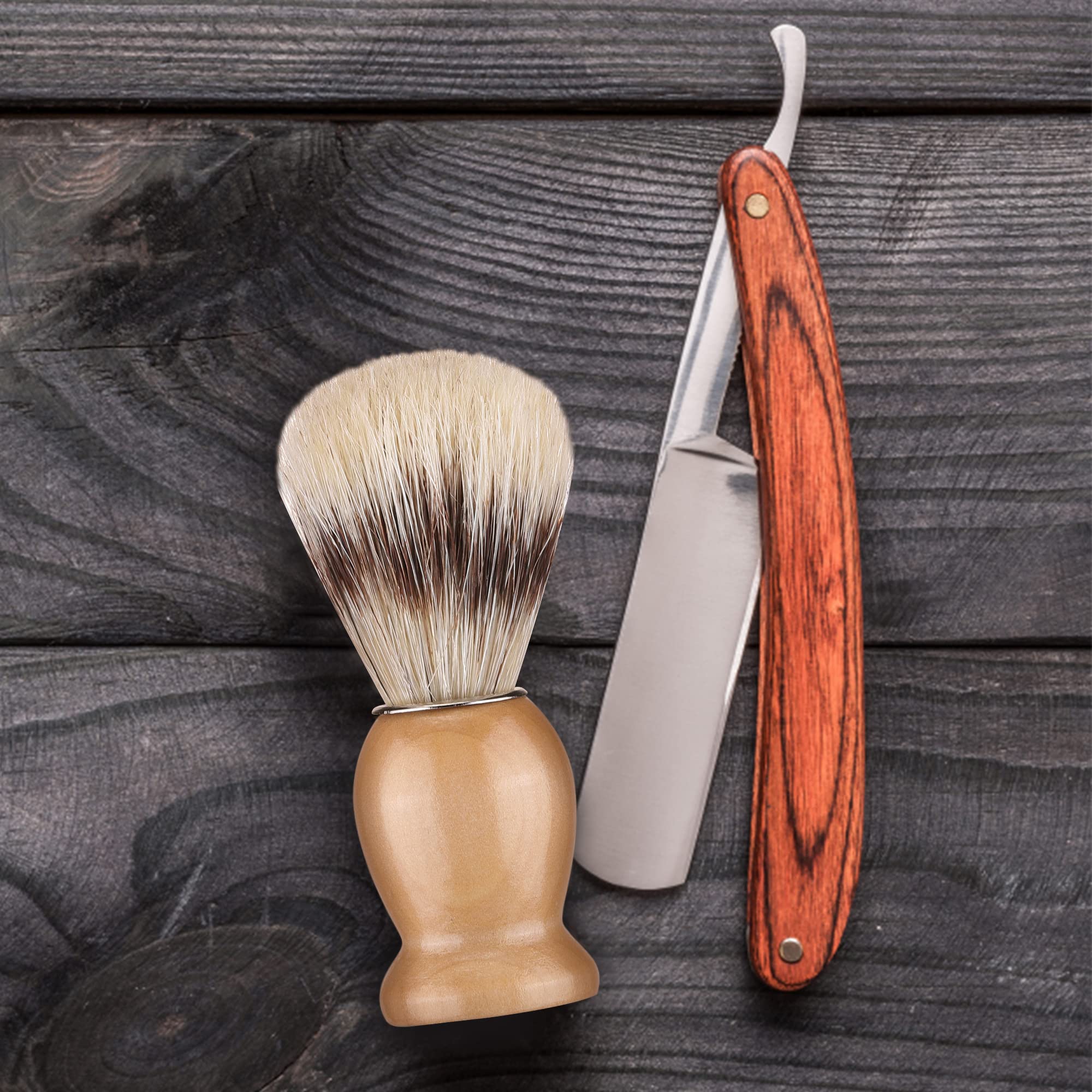 Set di pennelli da barba da uomo, 4 in 1, include sapone da barba da 100 g, pennello da barba in tasso e supporto da barba in acciaio inox e ciotola da barba per marito, papà, compleanno