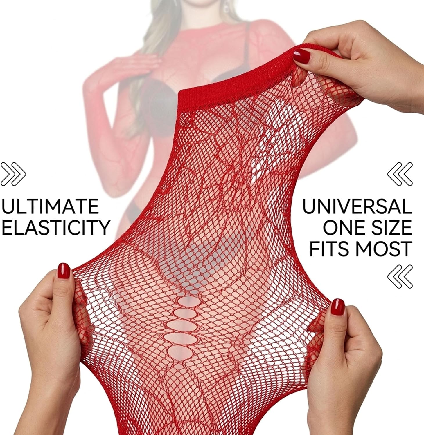 Fishnet Bodysuit for Women Long Sleeve Full Body Tight Jumpsuit for Halloween Rave Festival Outfits