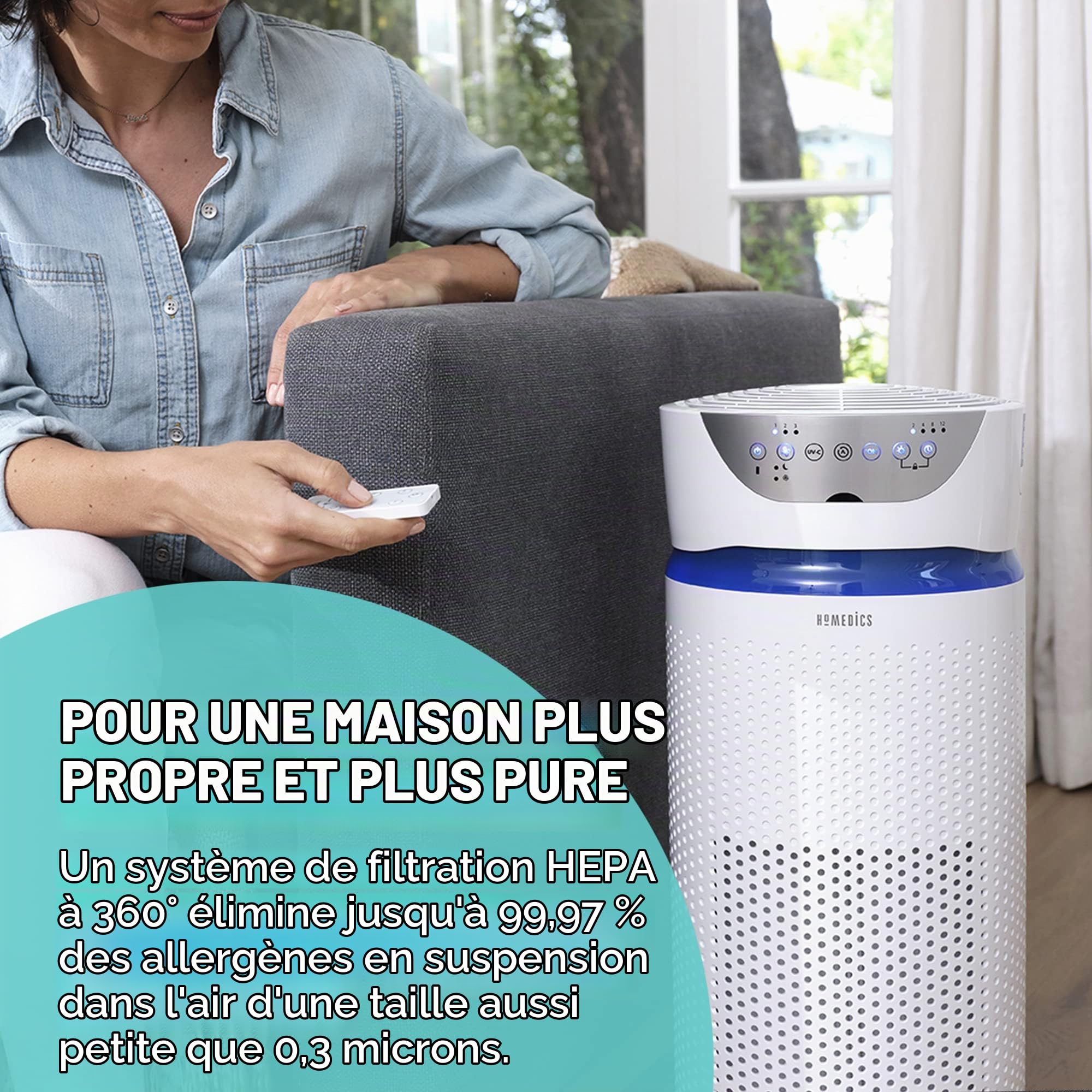 Homedics TotalClean 5-en-1 Deluxe Purificateur d'Air